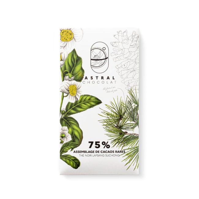 Assemblage de cacaos rares 75%Thé Lapsang Souchong