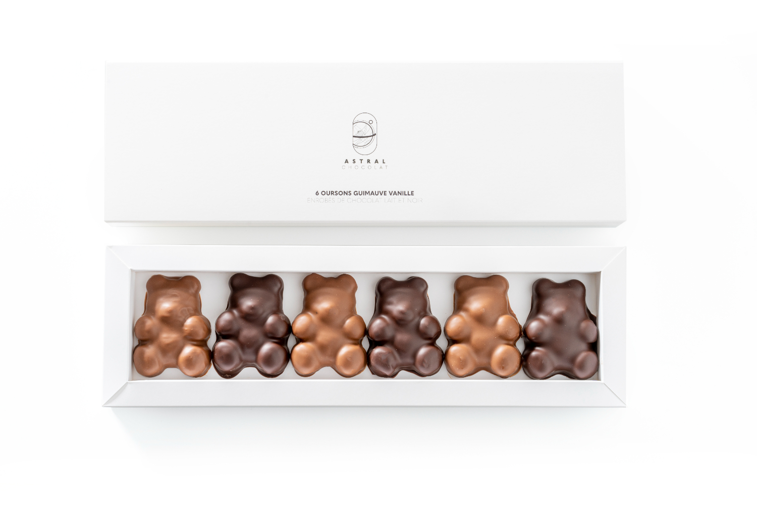 Yver • Oursons Guimauve enrobée Chocolat Lait 190g - 12 pièces