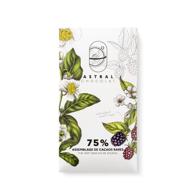 Assemblage de cacaos rares 75%  Thé vert sencha de kyushuu