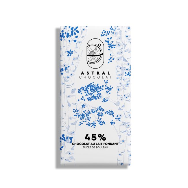 Chocolat au lait  fondant 45%SUCRE DE BOULEAU