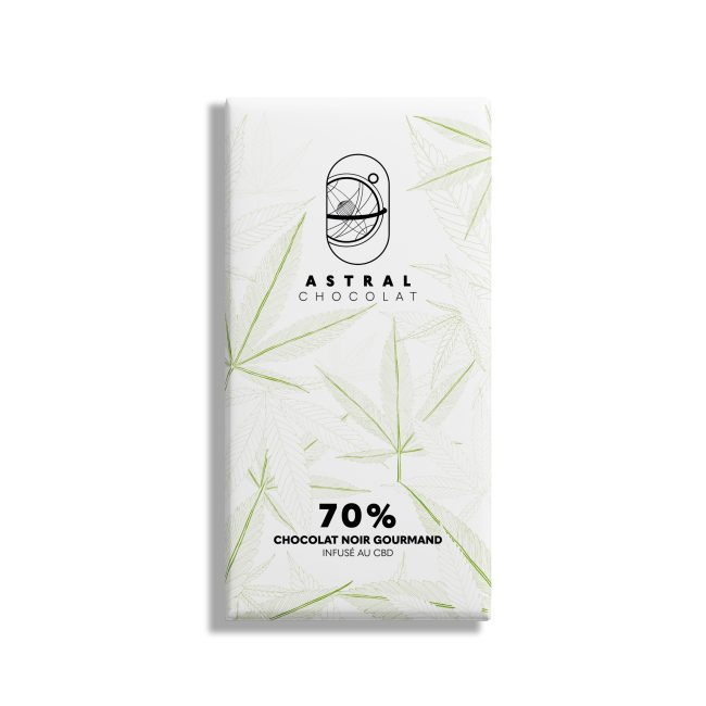 Chocolat noir  gourmand 70%Infusé au CBD